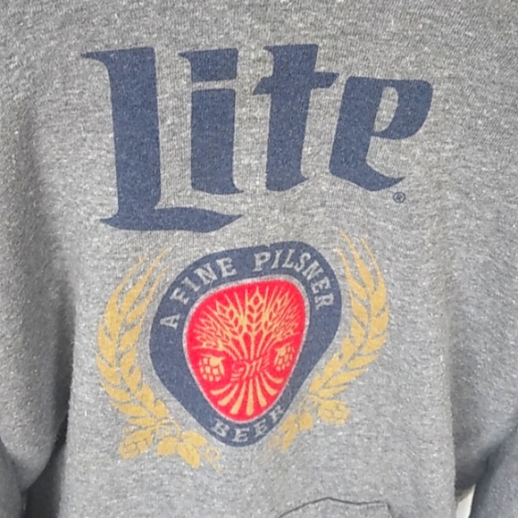 VTG 90S LITE PILSNER BEER GRAY HOODIE MENS L - Picture 2 of 5